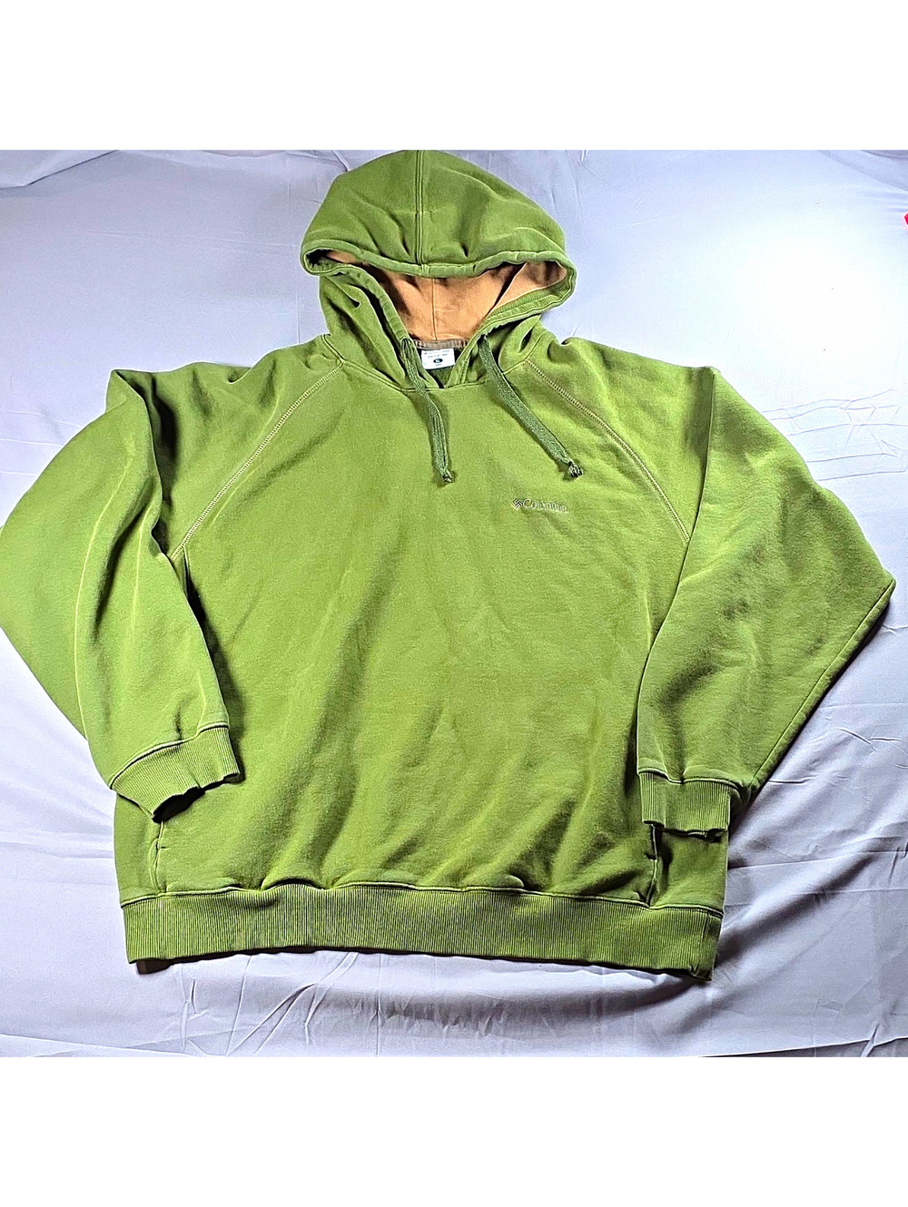 Columbia Men’s Green Fleece Pullover Hoodie Logo Long Sleeve Size XL
